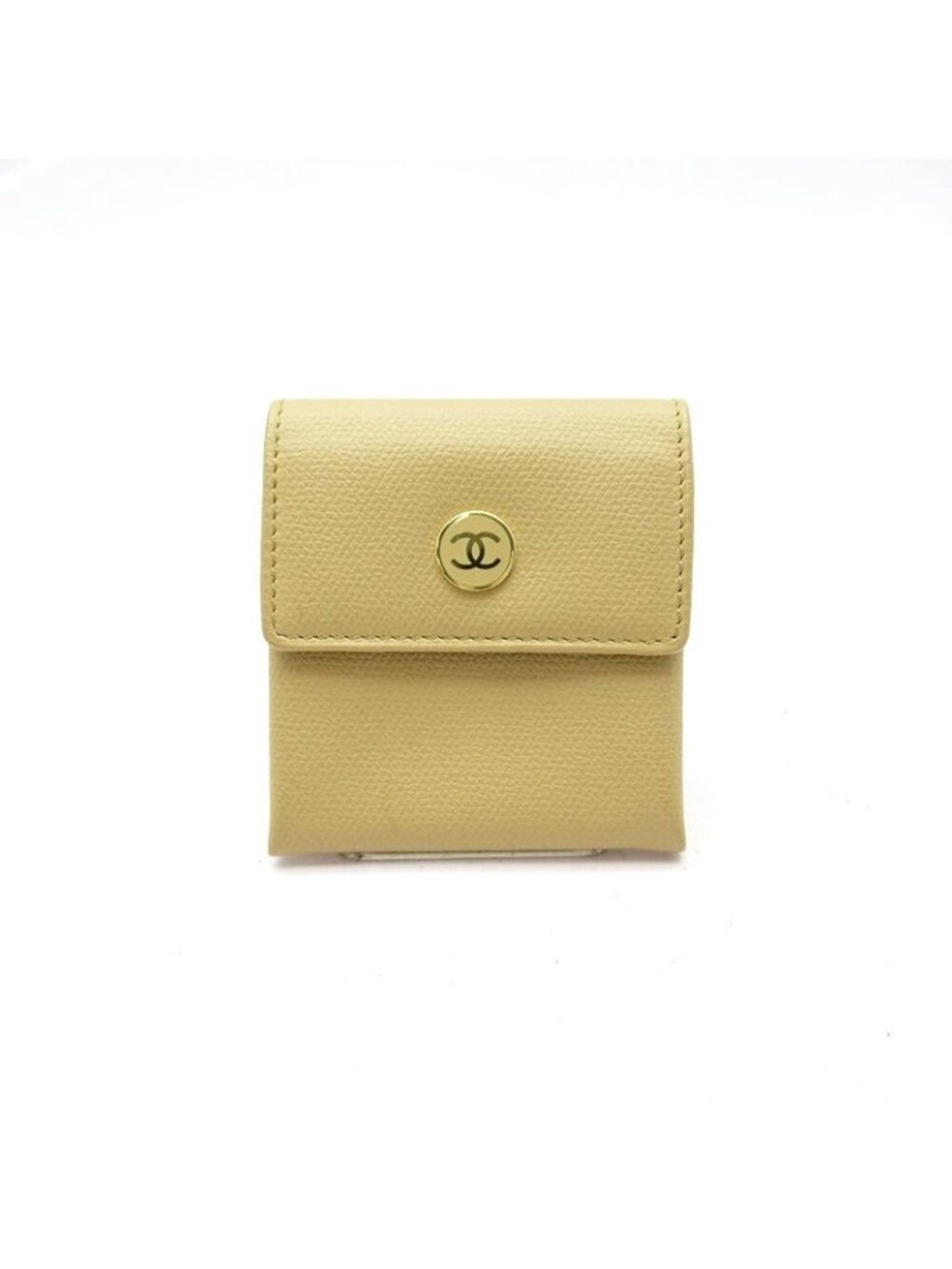 Chanel Coco Button Coin Case Calf Beige